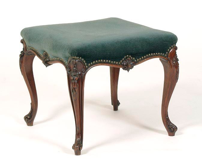 A mid Victorian walnut stool