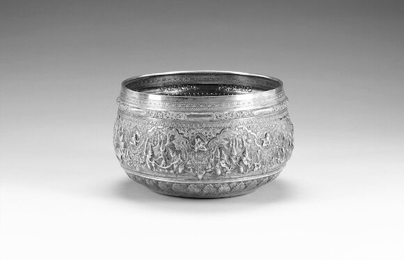 Bonhams : An early 20th century Burmese silver rice bowl,