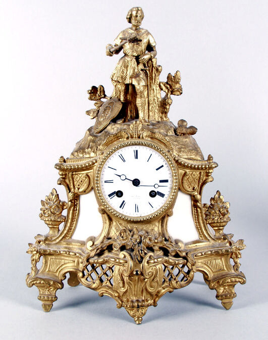 Bonhams : A 19th Century gilt metal and alabaster mounted mantel clock ...
