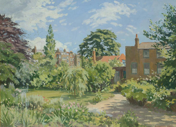 Bonhams : Donald Chisholm Towner (British, b.1903) A London garden, 22 ...