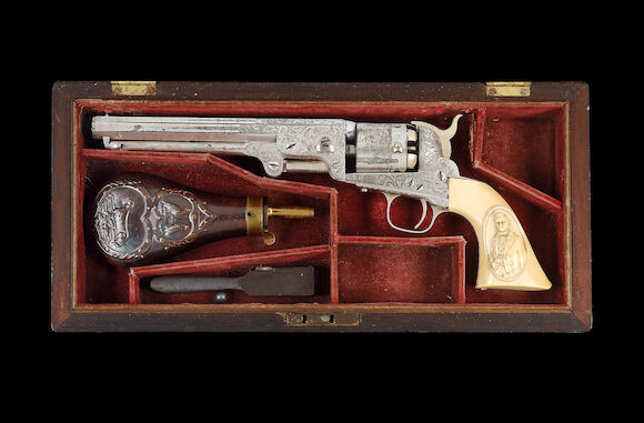 Bonhams : A Fine Cased Deluxe Colt 1851 Model Navy Percussion Revolver ...