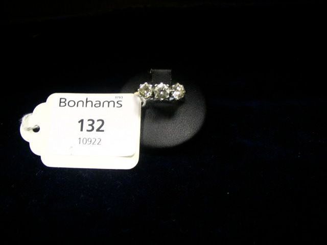 A diamond three-stone ring