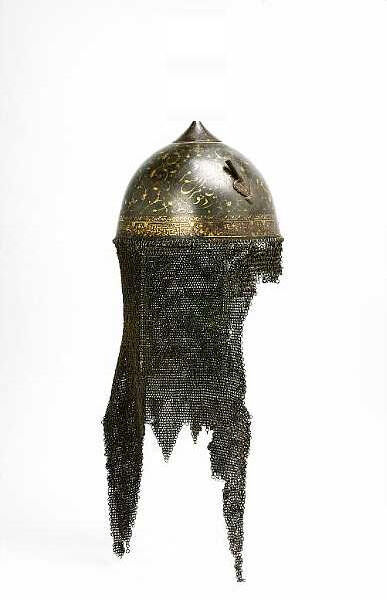 Bonhams : A gold damascened steel Helmet Persia, early 18th Century
