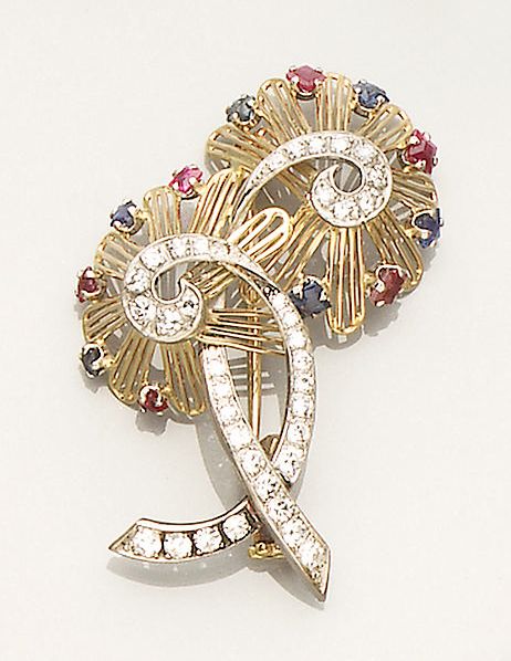 A gemset brooch,