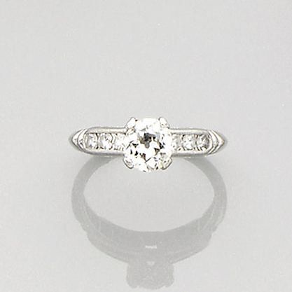 A diamond single-stone ring