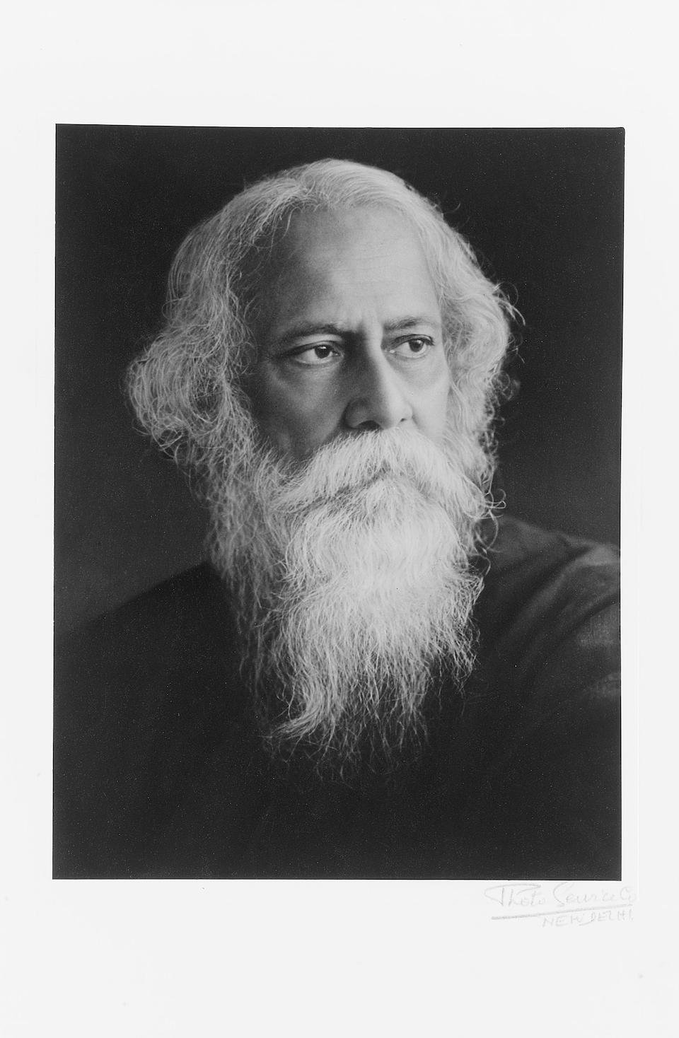 Bonhams : NEHRU and TAGORE Jawaharlal Nehru, c.1950; Rabindranath ...