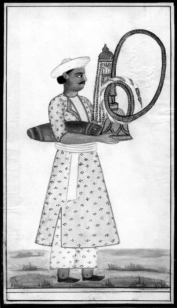 Bonhams : INDIA Album containing approximately 100 gouaches on mica of ...