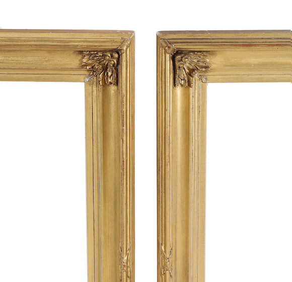 Bonhams : A pair of English 19th Century gilded composition frames,