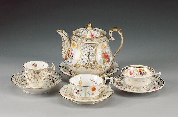 Bonhams : A group of Davenport tea and coffee wares, early 19th century,
