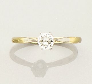 A diamond single-stone ring