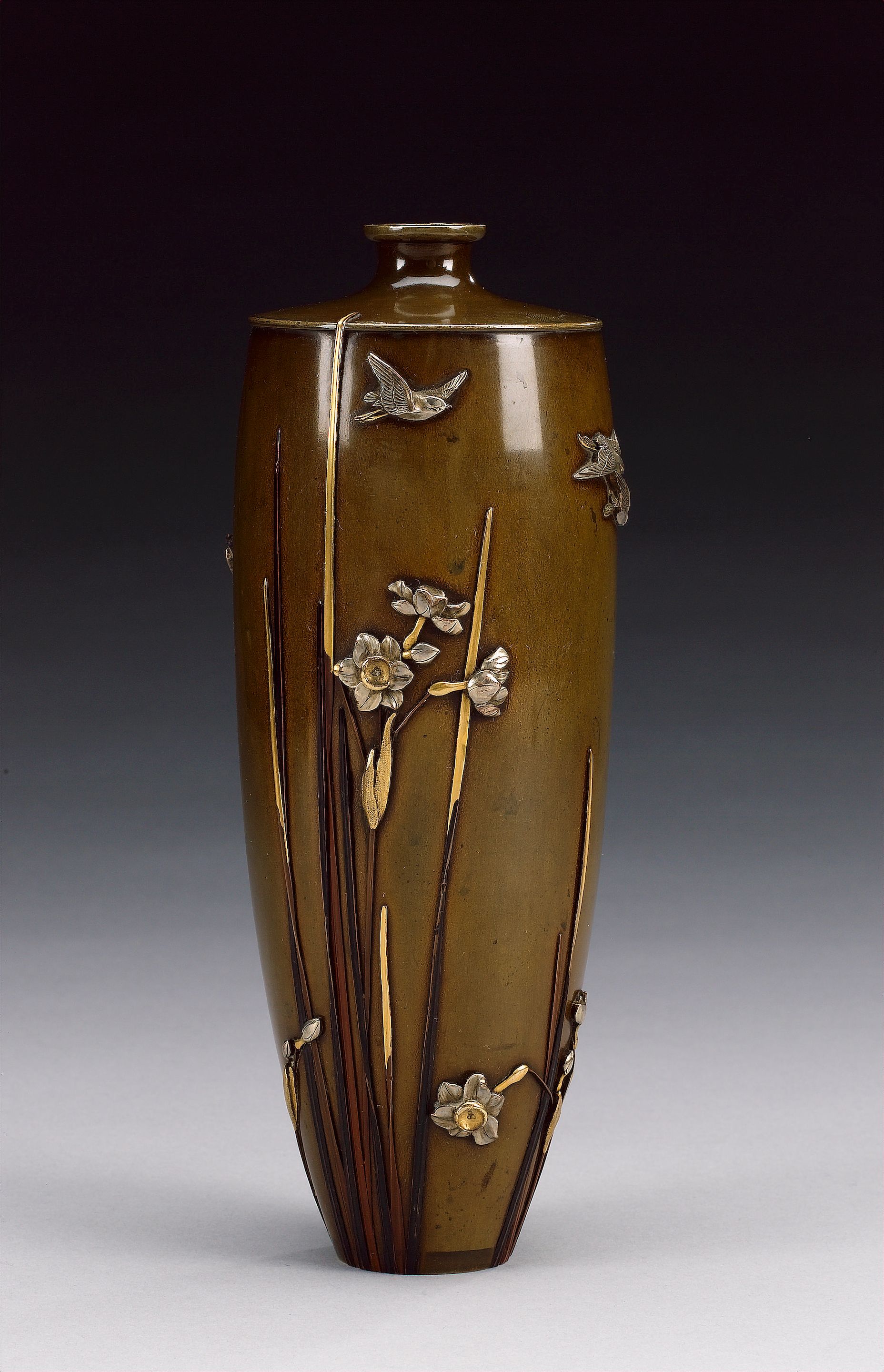 A bronze vase