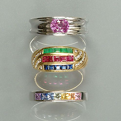 Four gemset rings (4)