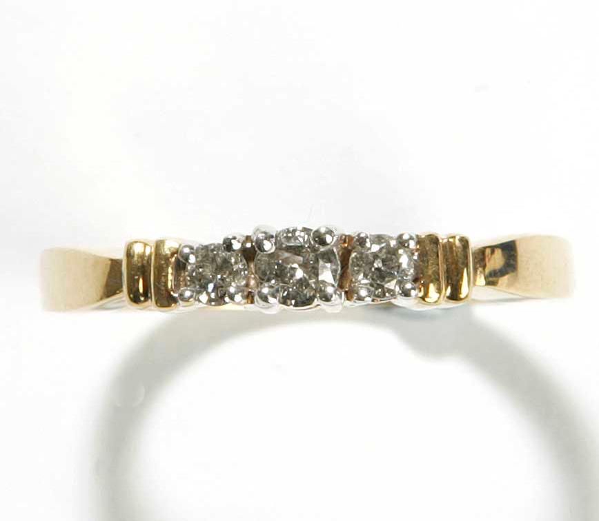 A diamond three-stone ring