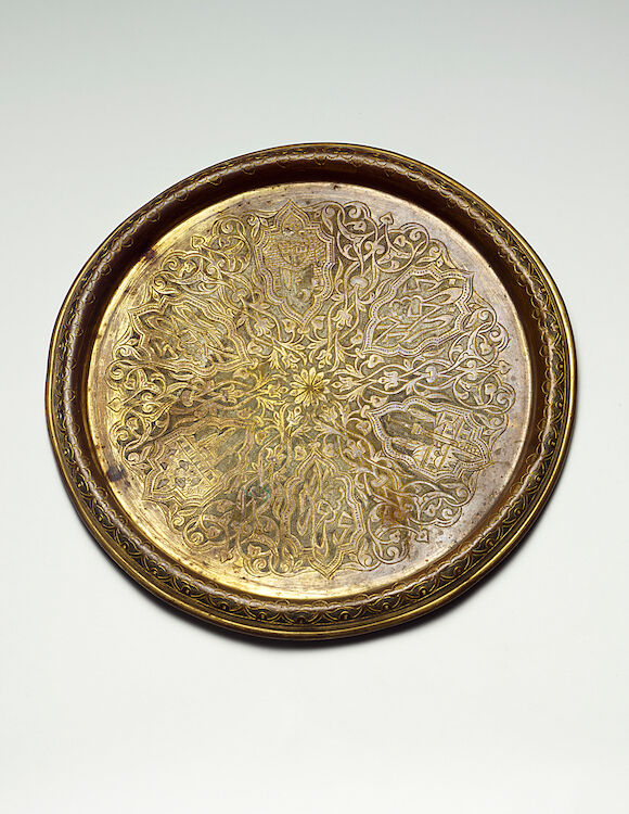 Bonhams : An Ottoman Tombak Tray Turkey, 19th Century