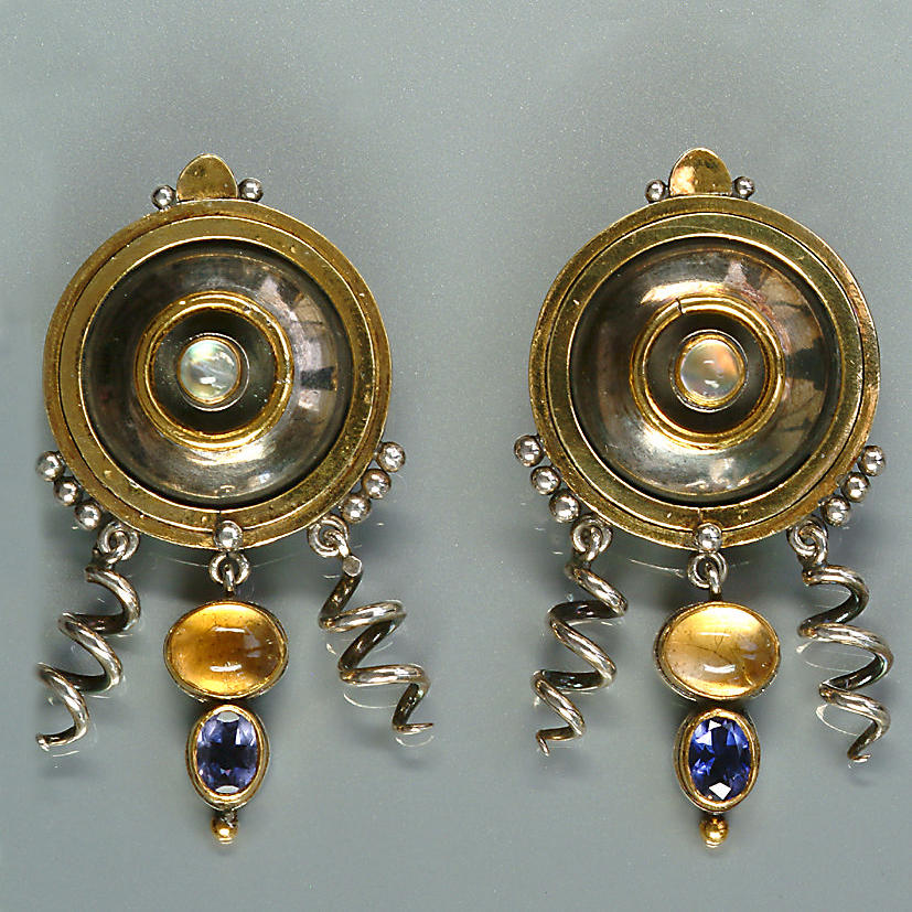 Barbara Bertagnolli, A pair of gemset earrings, circa 1990