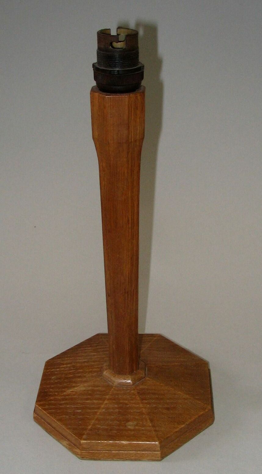 An oak table lamp