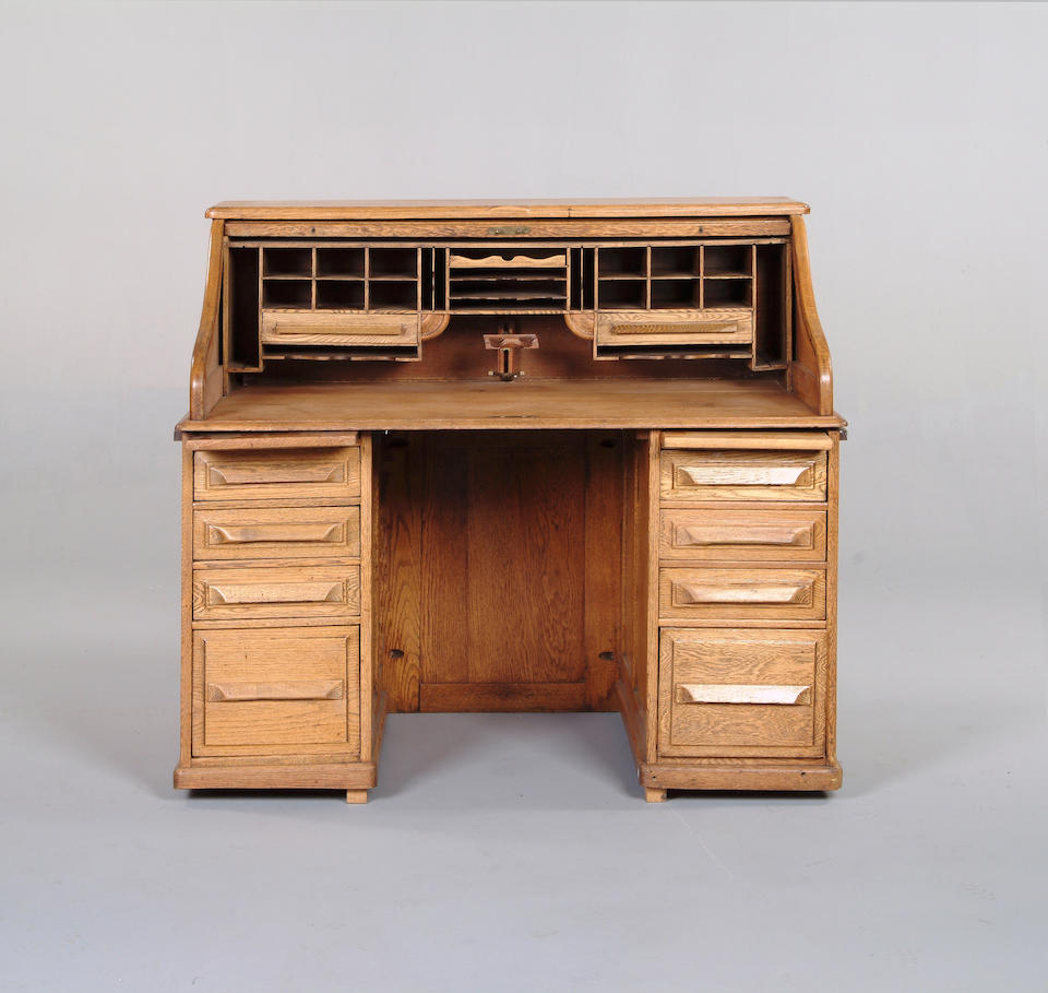 Bonhams An Oak Roll Top Desk