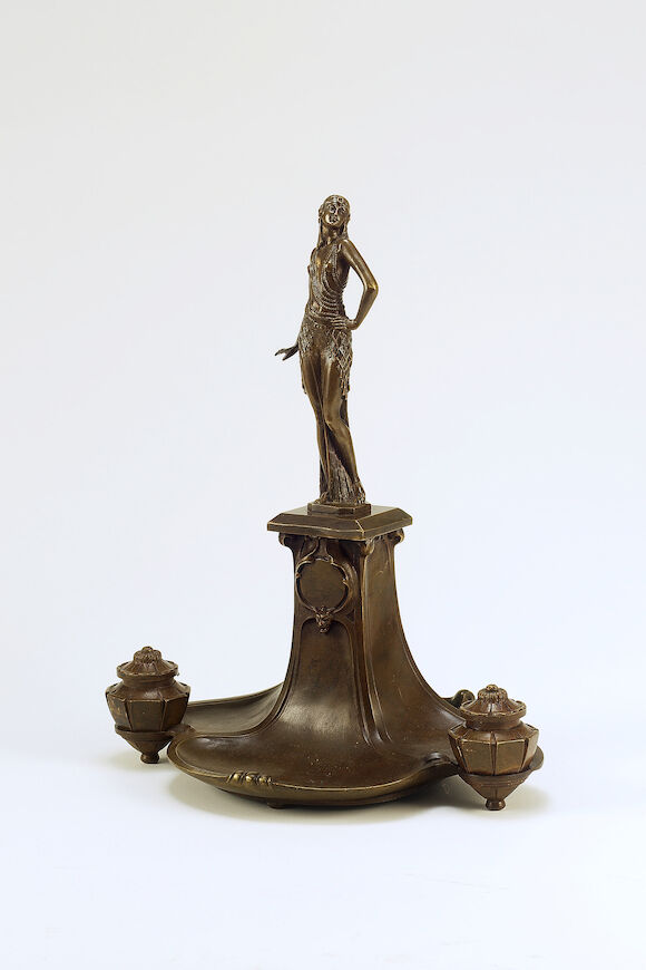 Bonhams : Joseph Descomps `Regal' a Bronze Figural Encrier, circa 1925