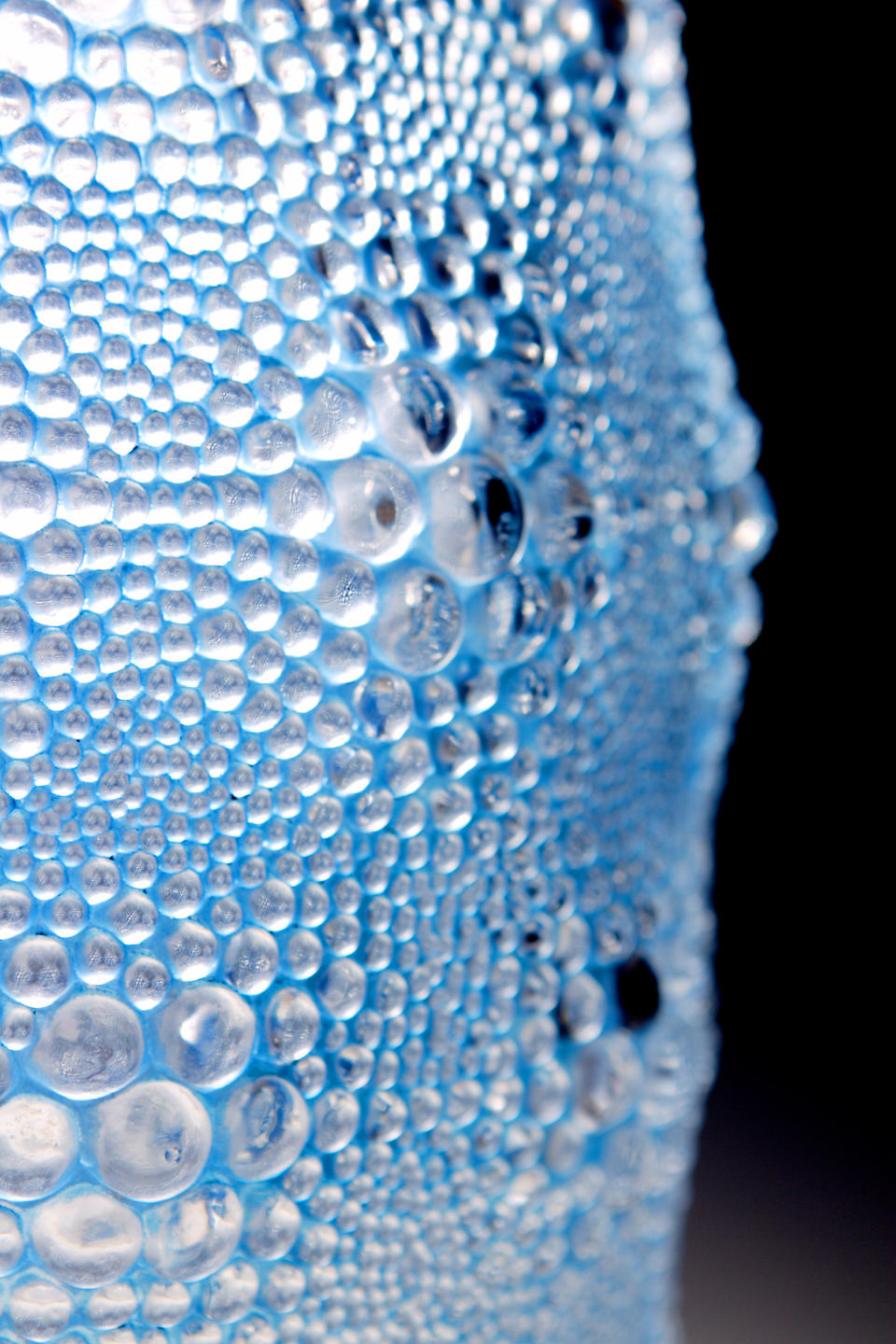 'Davos', A Rene Lalique blue stained glass vase,