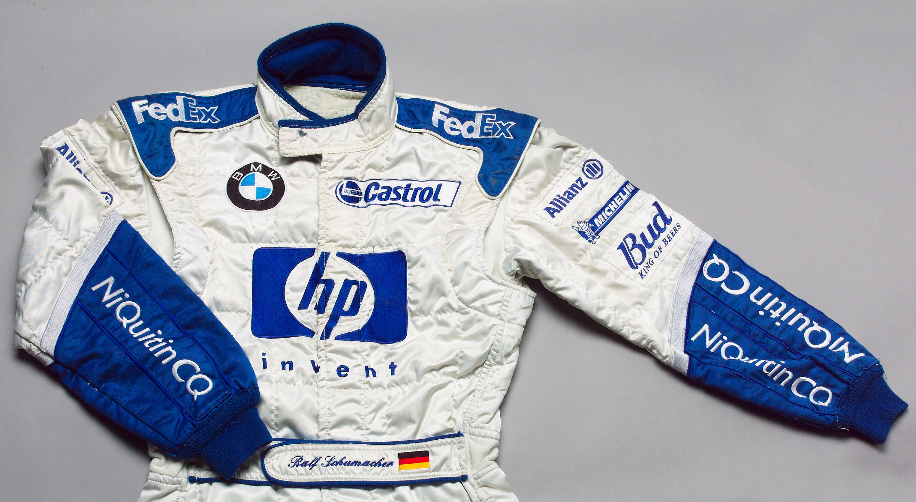Bonhams Cars : A pair of Ralf Schumachers Race Team overalls,