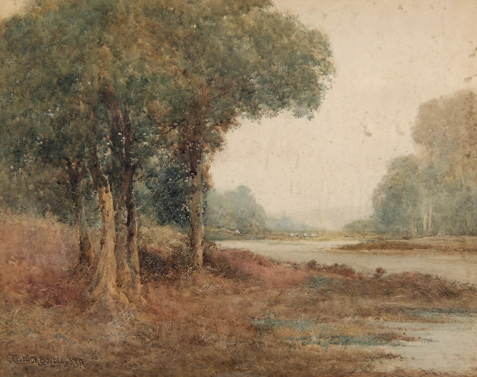 Bonhams : Creswick Boydell, R.C.A. (fl.1889-1916) A river scene 43 x ...