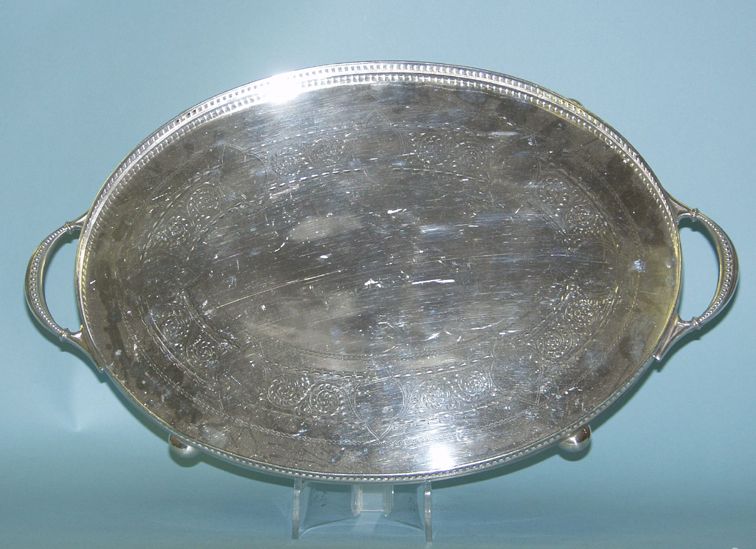 A silver plated tray