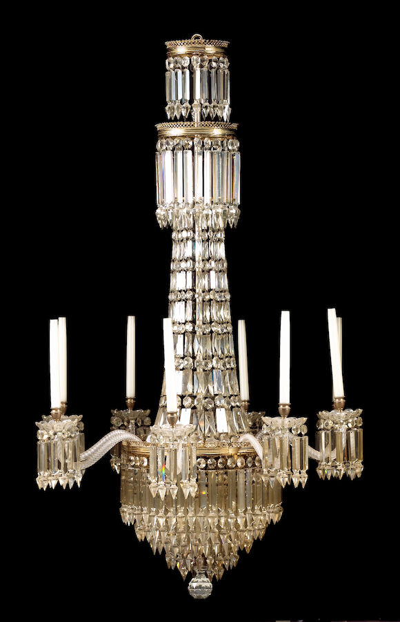 Bonhams : An early 20th century gilt metal and cut and moulded glass ...