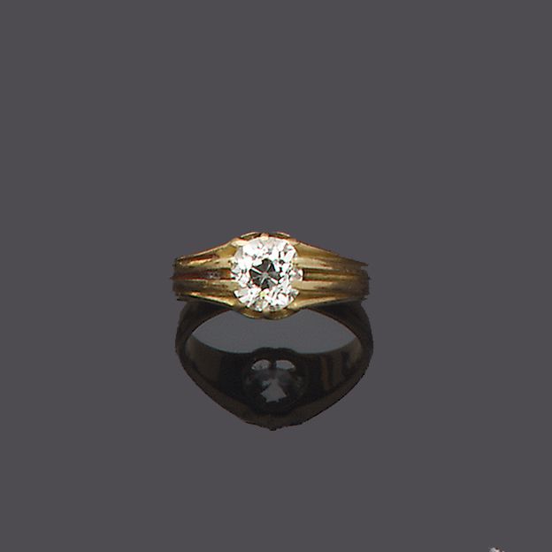 A diamond single-stone ring