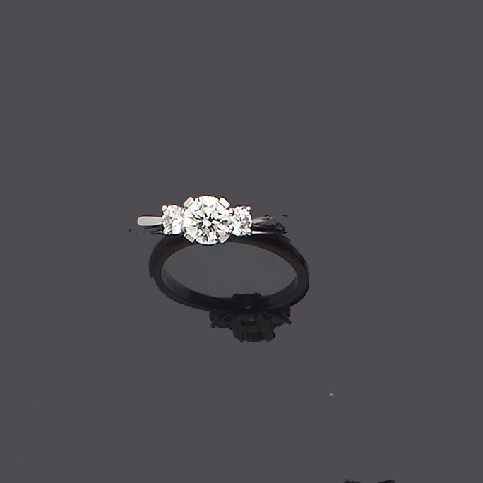 A diamond three-stone ring
