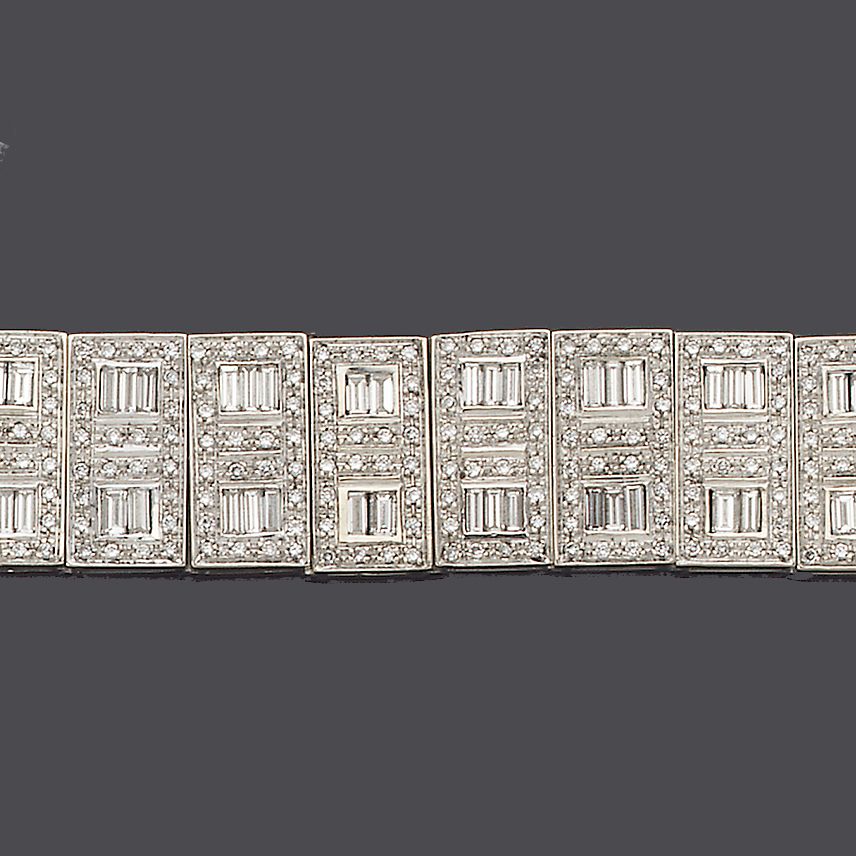A diamond panel bracelet