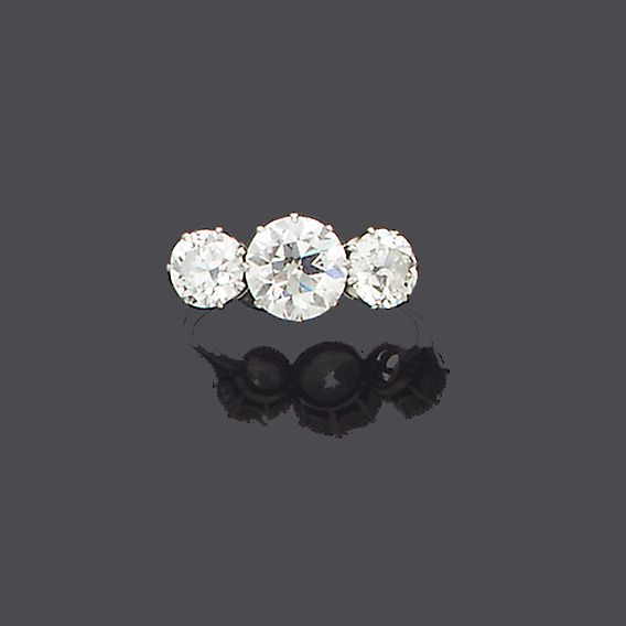 A diamond three-stone ring