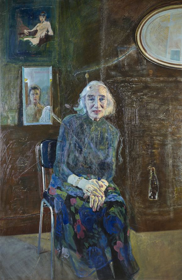 Bonhams : Peter Edwards (b.1955) Portrait of an Artist's Model 206.3 x ...