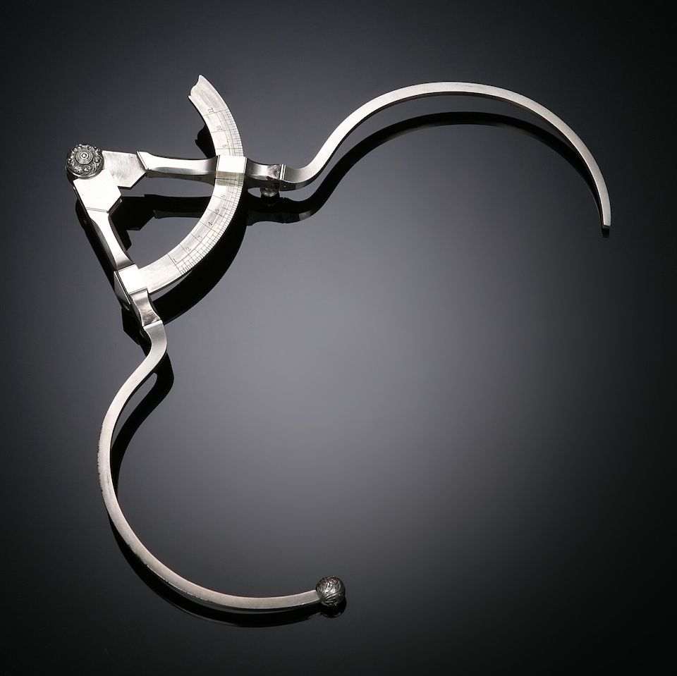 Bonhams Combe a cased set of phrenology calipers with maker's