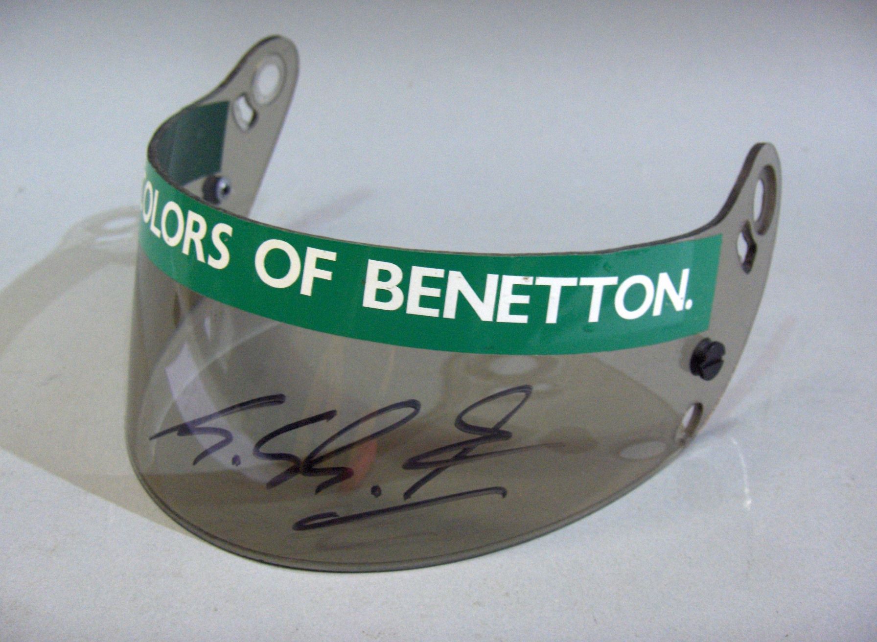 Bonhams Cars : A signed Michael Schumacher Bell helmet visor, 1992,