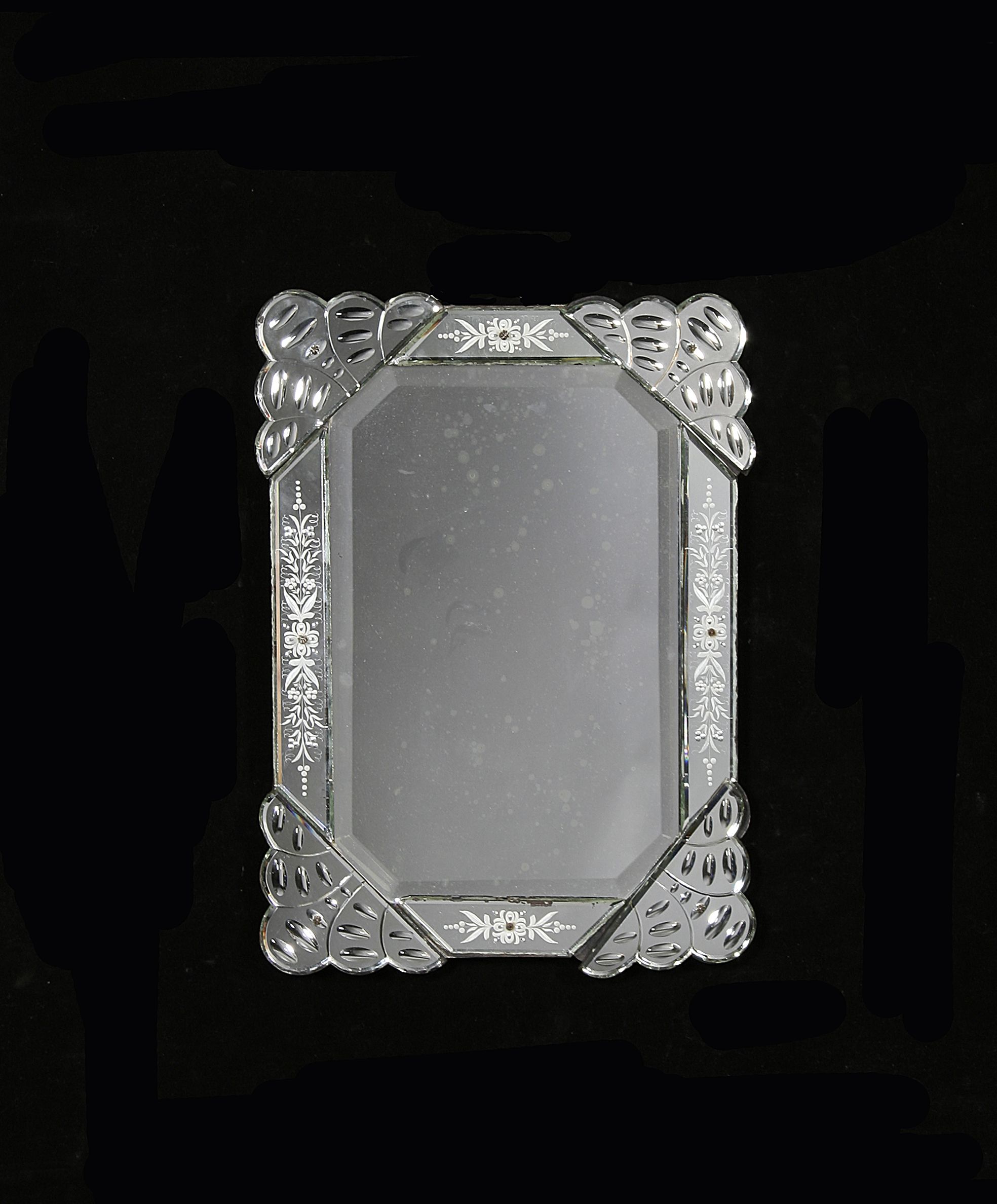 A Venetian rectangular glass mirror