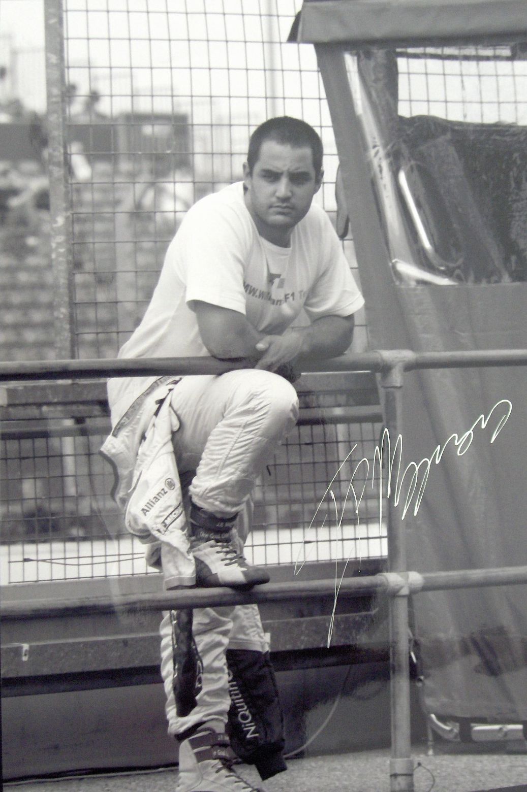 Bonhams Cars : A Juan Pablo Montoya signed photograph,