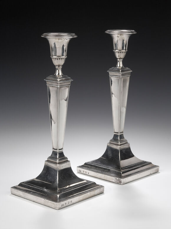 Bonhams : A pair of silver Candlesticks by Hamilton & Inches, Edinburgh ...