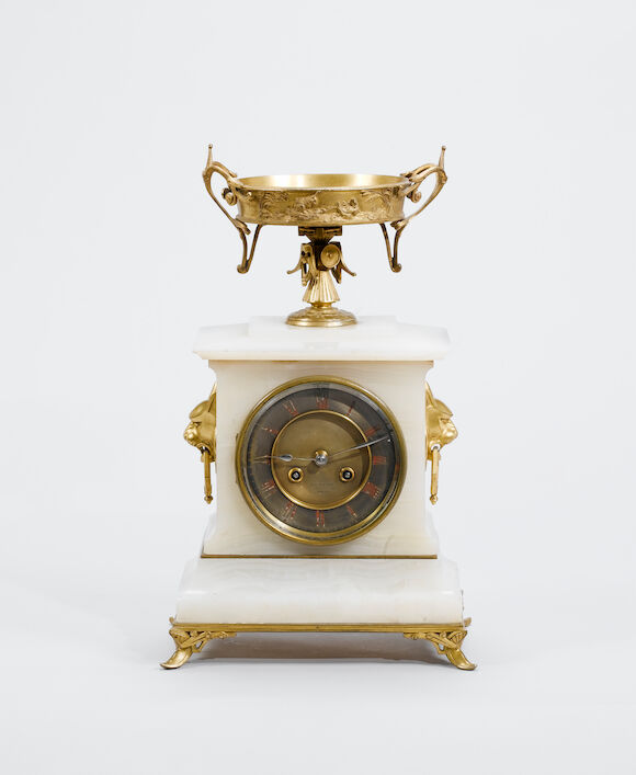 Bonhams : A late-19th Century French gilt metal mounted mantel clock ...