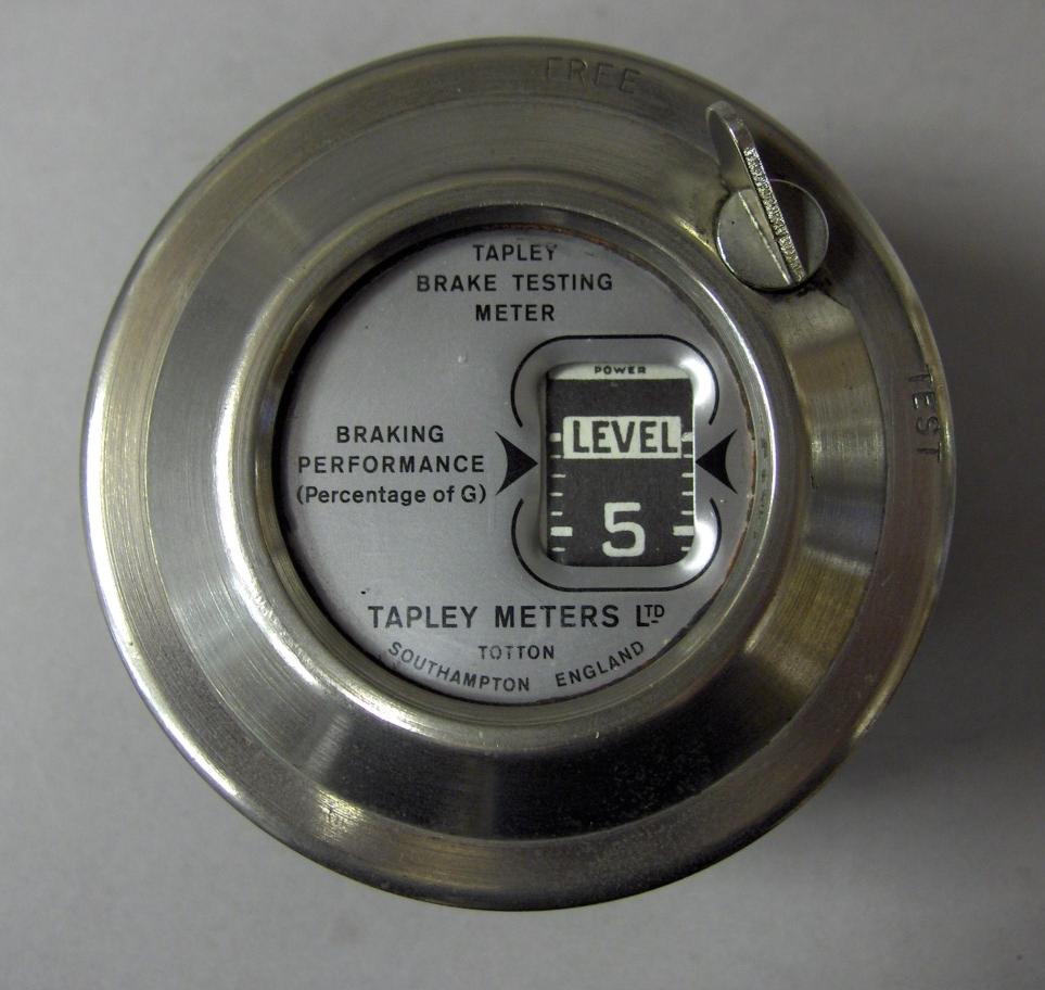 Bonhams Cars A Tapley brake testin meter,