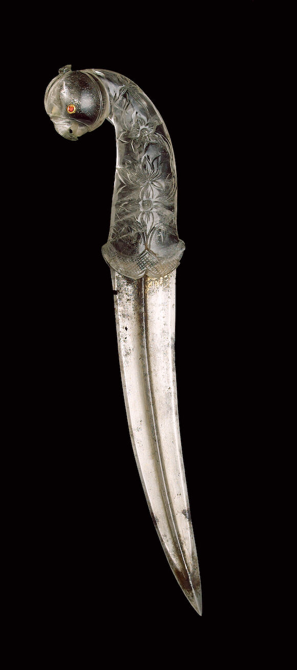 Bonhams : A rock crystal hilted Dagger India, 19th Century