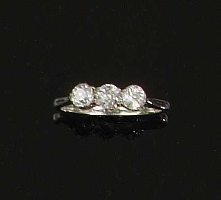 A three stone diamond ring