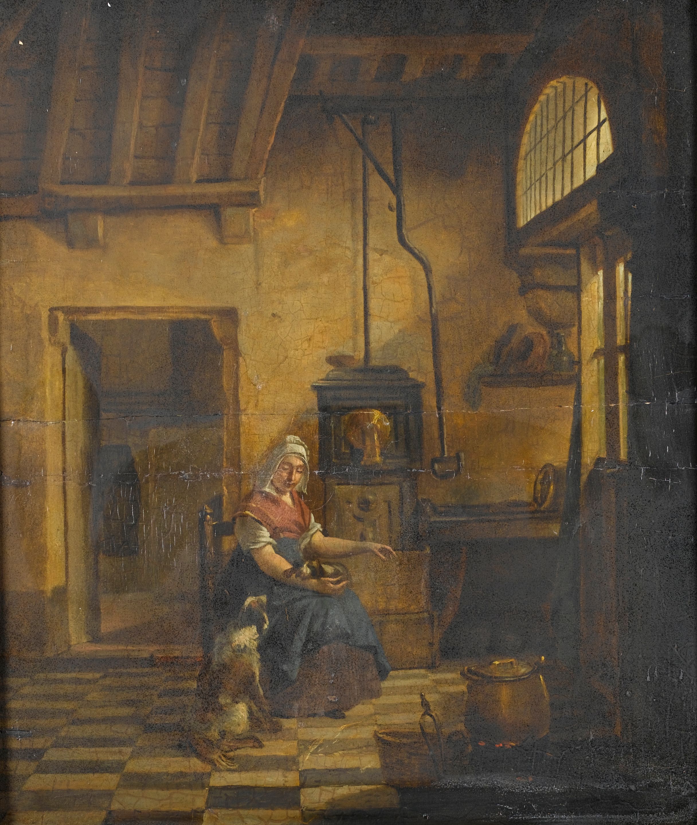 An Interior With A Young Woman