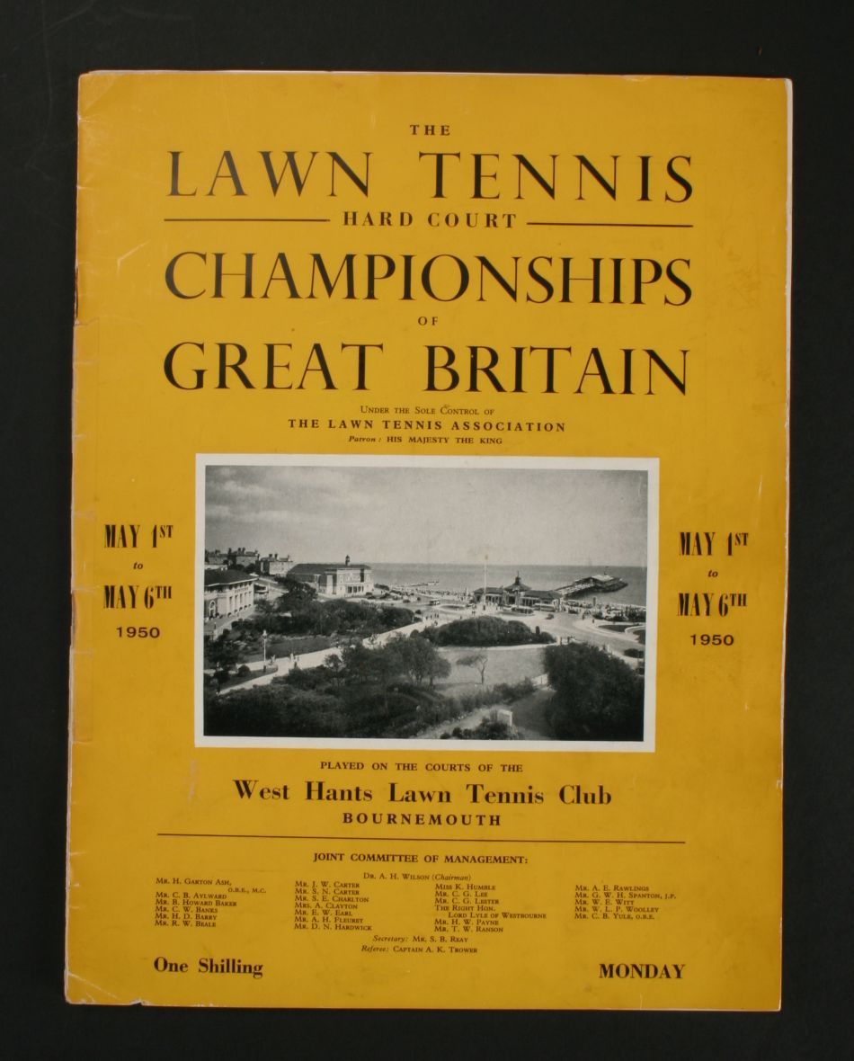 Signed tennis programme, 1950