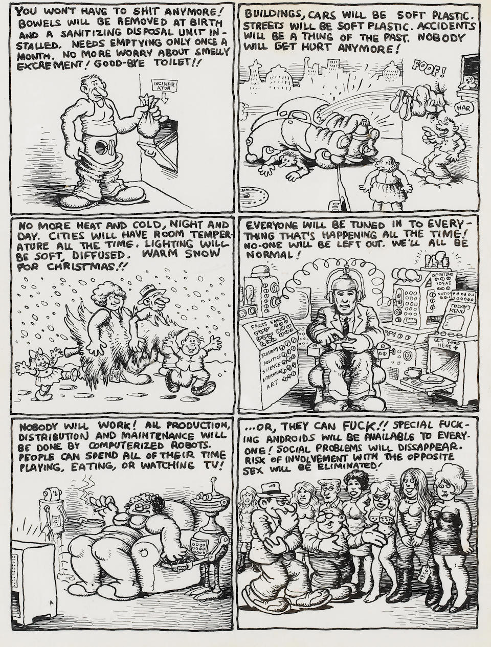 Bonhams : Robert Crumb (American, b.1943) City of the Future, 1967 (5 ...