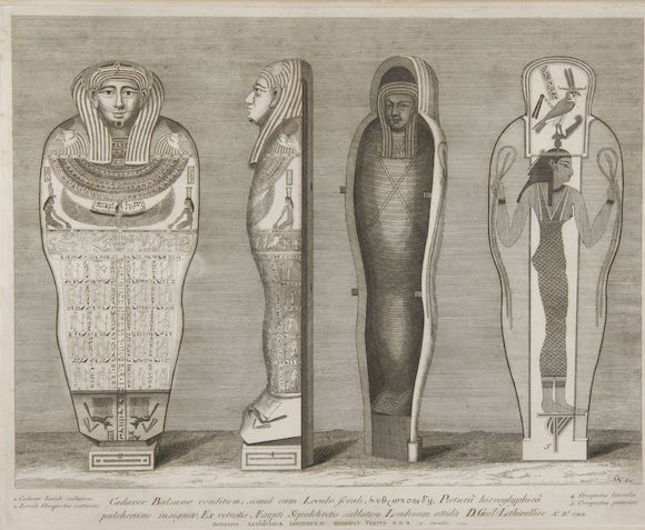 Bonhams : George Vertue (1684-1756) Studies of a painted sarcophagus 36 ...