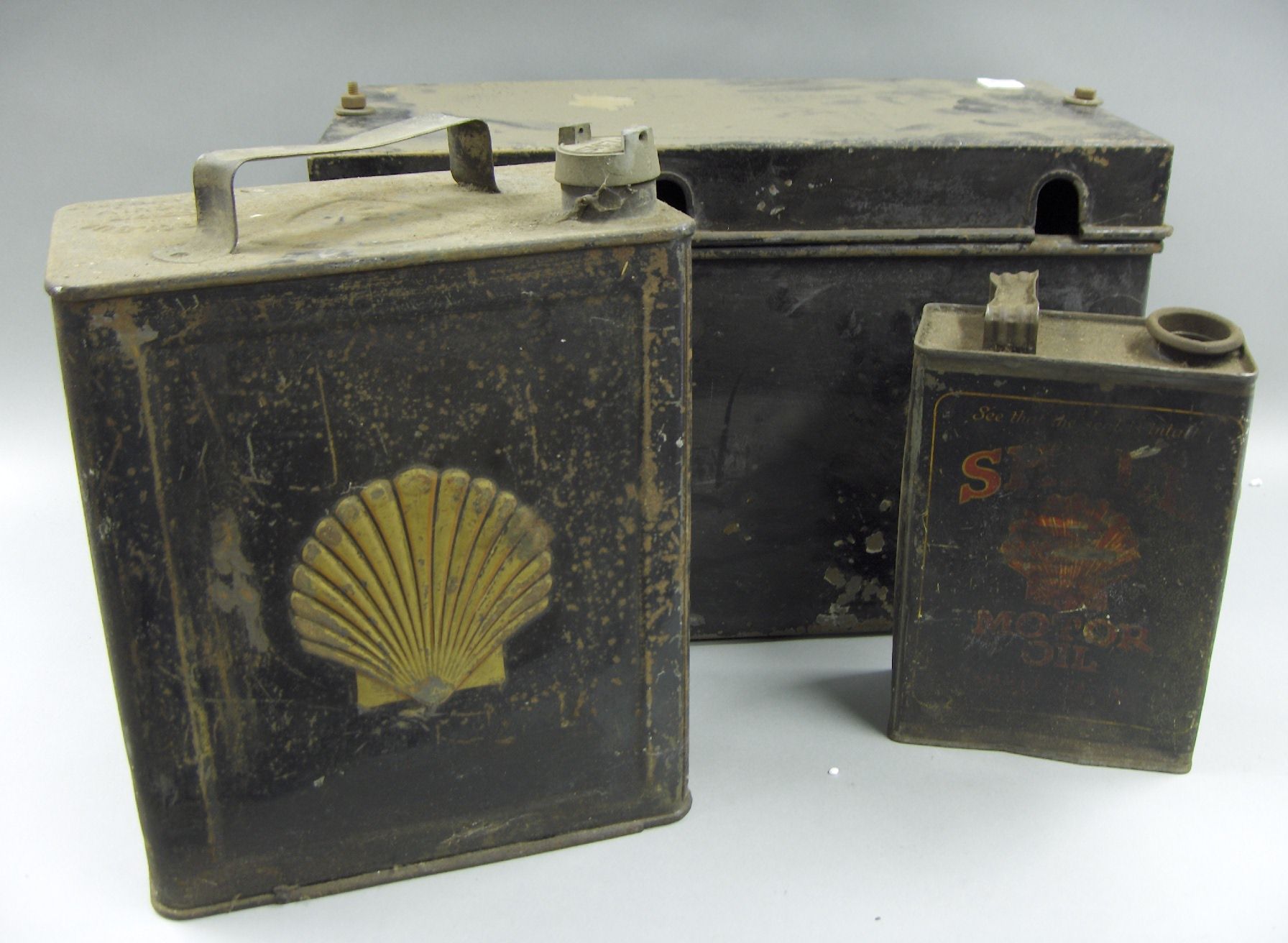 Bonhams Cars : Two Shell cans,