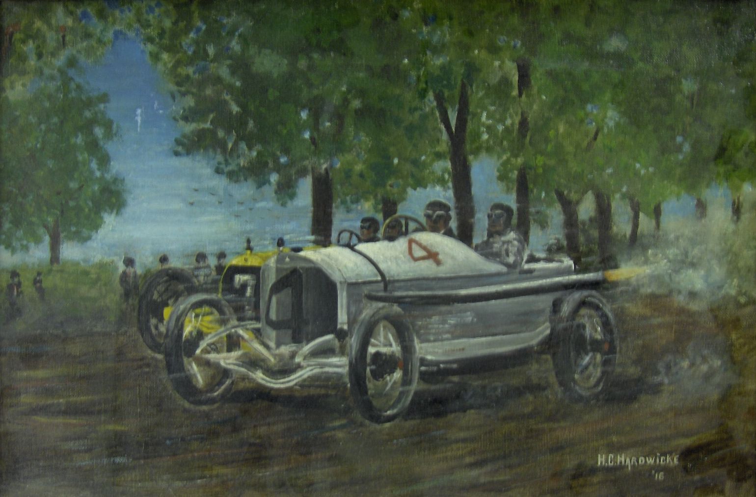 Bonhams Cars H. C. Hardwicke, 'white racing Mercedes number 4 on a