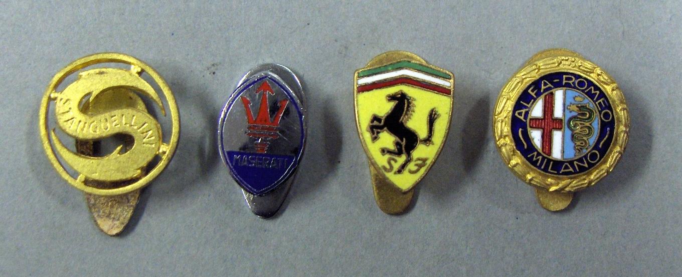 Bonhams Cars : Four Italian motoring lapel badges,