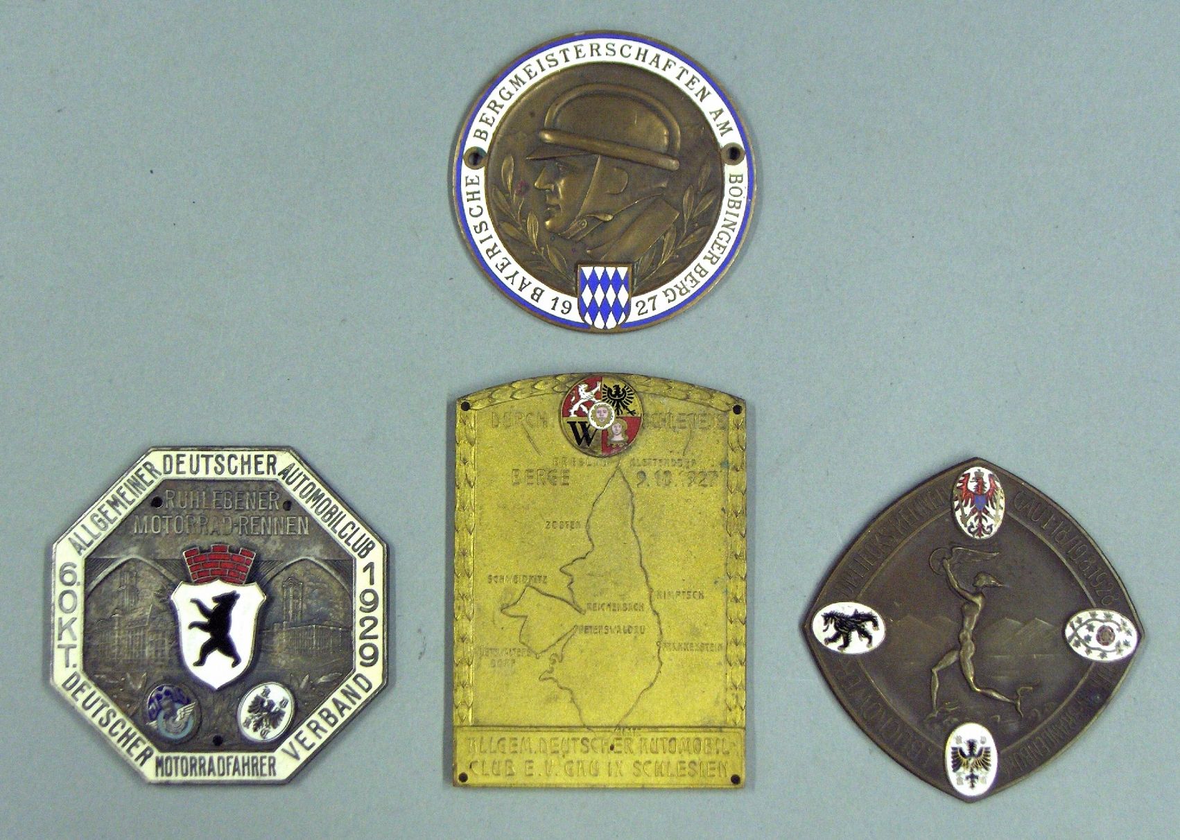 Bonhams Cars : Four good 1920's German enamelled Rally plaques,