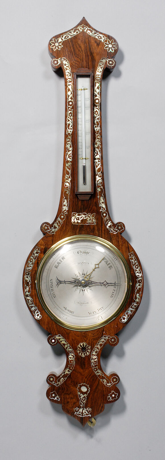 Bonhams : A William Hanson 8-inch dial wheel barometer, English, mid ...